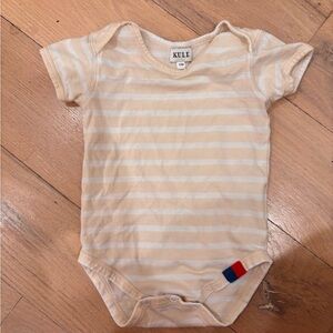 KULE Cream and Red Striped Baby Bodysuit